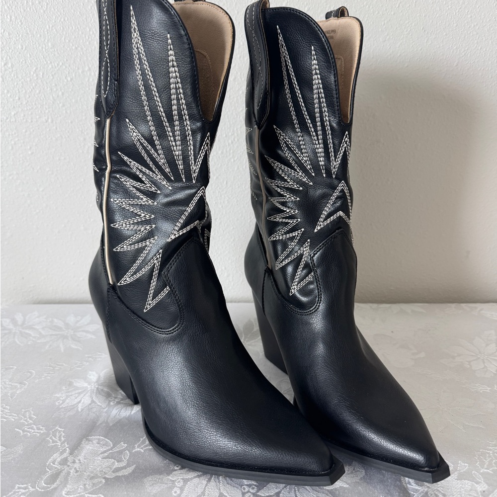 Oasis Society Bristol Womens Boots Size 9 Black Western Cowgirl